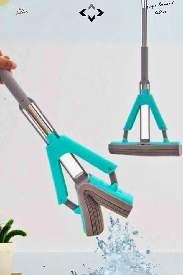 Smart PVA Kelebek Mop Sıkmalı Pva Mop Islak ve Kuru Yüzey Mopu Mikrofiber Temizlik Mopu